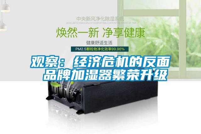 觀察：經濟危機的反面 品牌加濕器繁榮升級