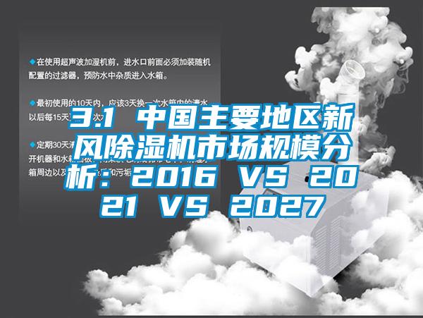 3.1 中國主要地區(qū)新風除濕機市場規(guī)模分析：2016 VS 2021 VS 2027