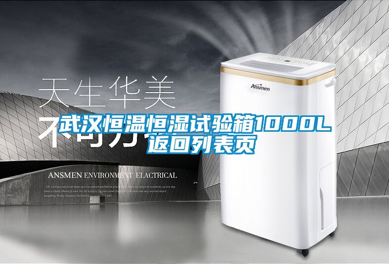 武漢恒溫恒濕試驗箱1000L 返回列表頁